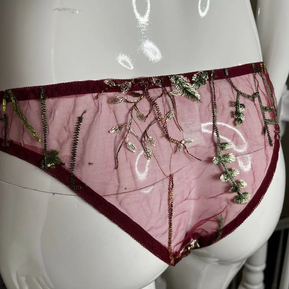 Sexy Floral Lace Lingerie Matching Set Women’s Size L #675